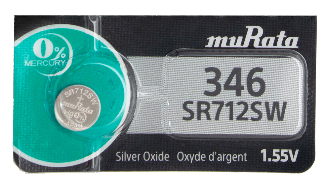 Murata (Replaces Sony) 346 SR712SW 9.5mAh 1.55V Silver Oxide Watch Battery