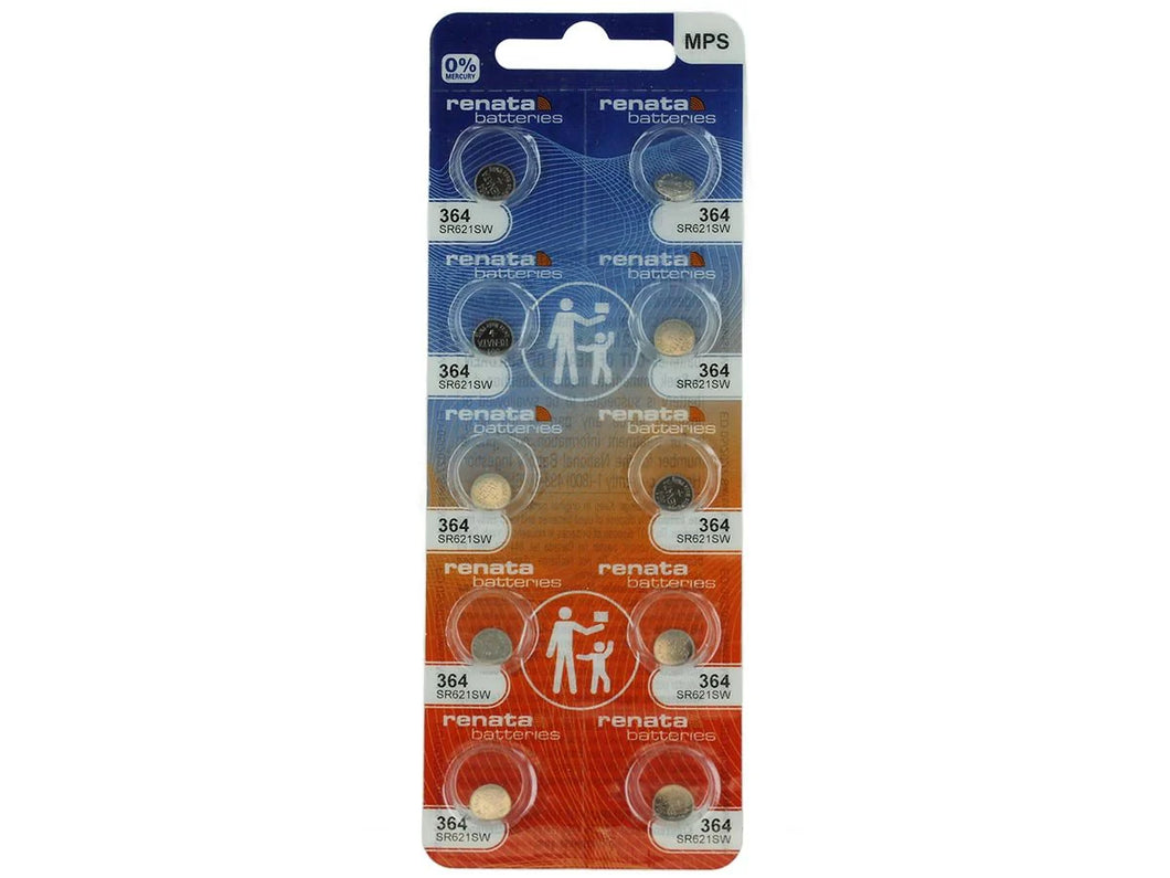 Renata 364 20mAh 1.55V Silver Oxide Coin Cell Battery