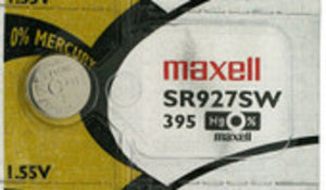 Maxell 395 SR927SW 60mAh 1.55V Silver Oxide Button Cell Battery