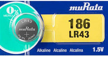 Murata LR43 186 1.5V Alkaline Button Battery