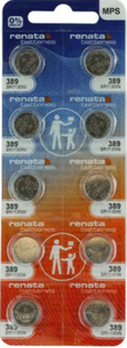 Renata 389 MP 80mAh 1.55V Silver Oxide Coin Cell Battery
