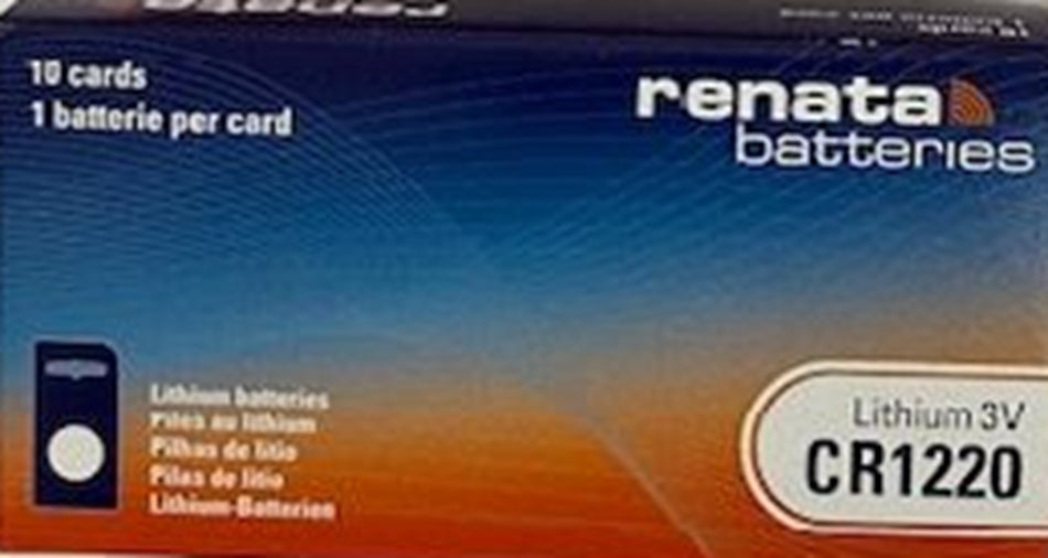 Renata CR1220-CU 38mAh 3V Lithium Primary (LiMNO2) Coin Cell Battery