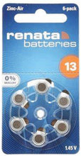 Renata ZA13 Mercury Free Hearing Aid Batteries - 6 Pack