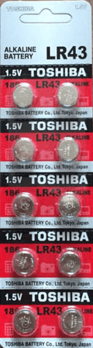 Toshiba LR43 Alkaline Battery (Ten Pack) - Watchbatteries