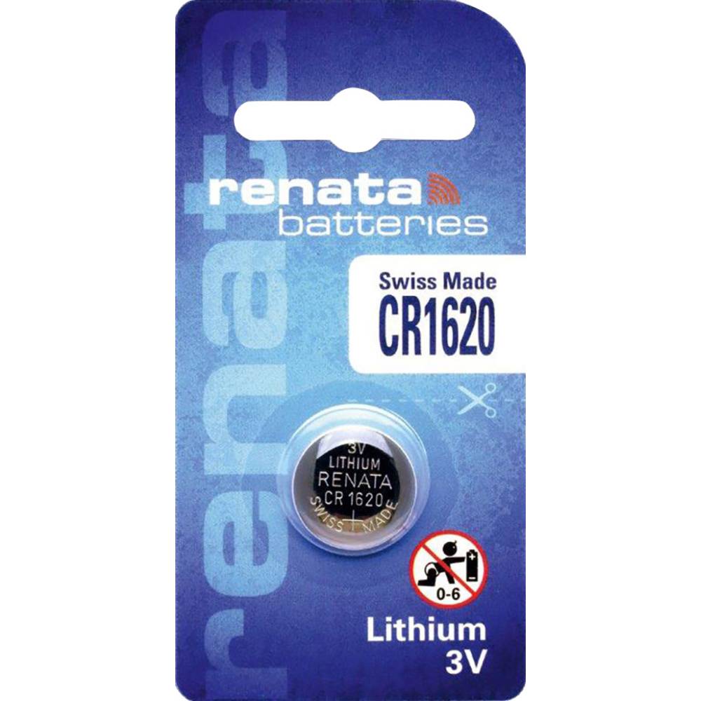 Renata CR1620-CU 68mAh 3V Lithium Primary (LiMNO2) Coin Cell Battery - Watchbatteries