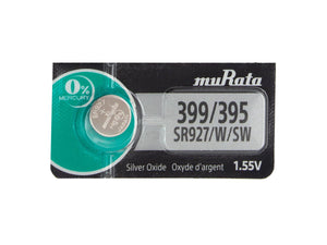 Murata (Replaces Sony) 399/395 SR927W 52mAh 1.55V Silver Oxide Watch Battery
