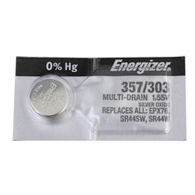 Energizer 357-303TZ Silver Oxide Coin Cell Batteries 1.55V - Watchbatteries