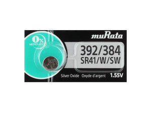 Murata (Replaces Sony) 392 LR41 AG3. SR41, SR736, SB-B1, V36A1.55V Silver Oxide Button Cell Watch Battery
