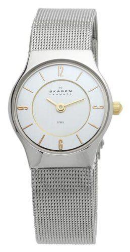 Skagen Womens 233XSGSC Watch Silver Mesh Band - Watchbatteries
