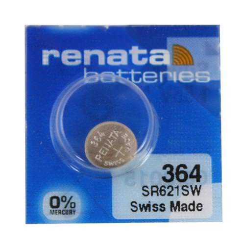 Renata 364 20mAh 1.55V Silver Oxide Coin Cell Battery - Watchbatteries