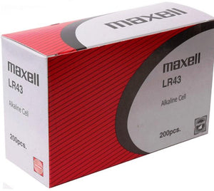 Maxell LR43 186 1.5V Alkaline Button Battery - Watchbatteries