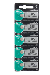 Murata (Replaces Sony) 315 (SR716SW) 1.55V Silver Oxide 0%Hg Mercury Free Watch Battery