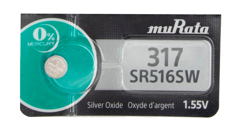 Murata (Replaces Sony) 317 SR516SW 11.5mAh 1.55V Silver Oxide Watch Battery