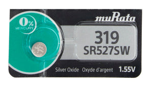 Murata (Replaces Sony) 319 SR527SW 22.5mAh 1.55V Silver Oxide Watch Battery