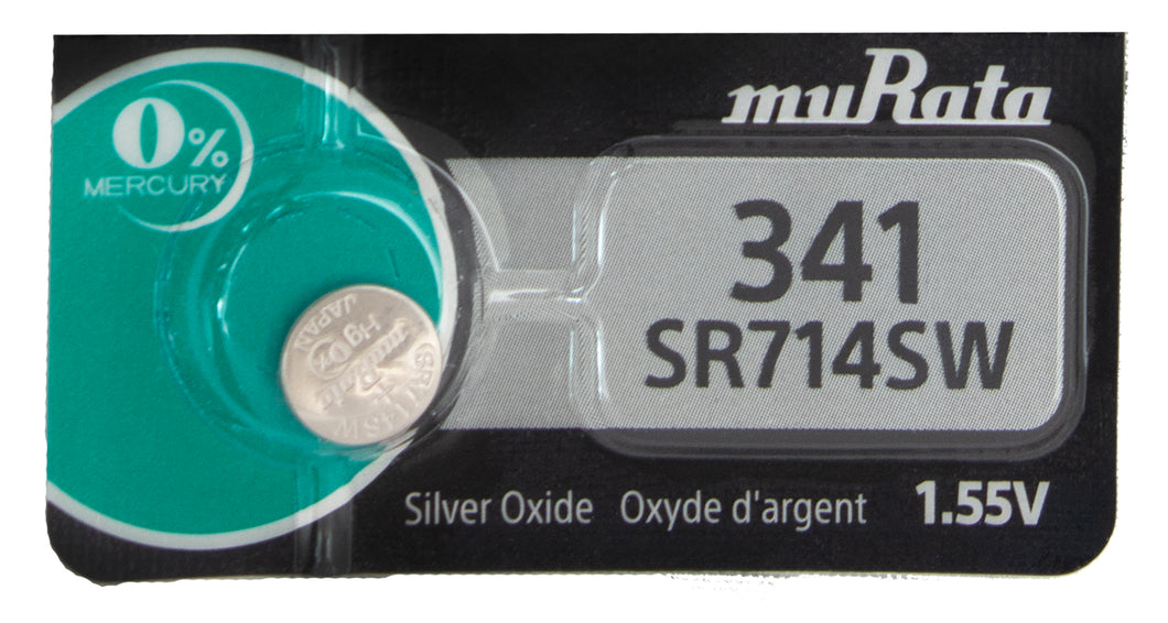Murata (Replaces Sony) 341 SR714SW 13mAh 1.55V Silver Oxide Watch Battery