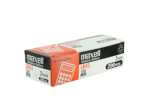 Maxell LR43 186 1.5V Alkaline Button Battery