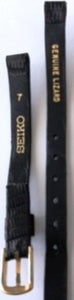 Seiko Ladies Watchband Black Genuine Lizard Strap 7mm