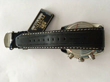Festina F16489/4 Chronograph Dual Time Black Leather Strap Watch-NEW