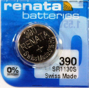Renata 390 80mAh 1.55V Silver Oxide Coin Cell Battery - Watchbatteries