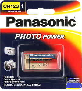 Panasonic CR123A Lithium 3 Volt Photo Battery..Blister Pack