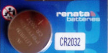 Renata CR2032- 225mAh 3V Lithium Primary (LiMNO2) Coin Cell Battery Tear Strip