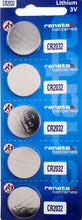 Renata CR2032- 225mAh 3V Lithium Primary (LiMNO2) Coin Cell Battery Tear Strip