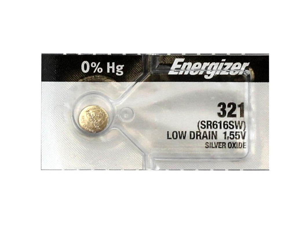 Energizer 321 Silver Oxide Coin Cell Batteries 1.55Volts SR616SW - Watchbatteries