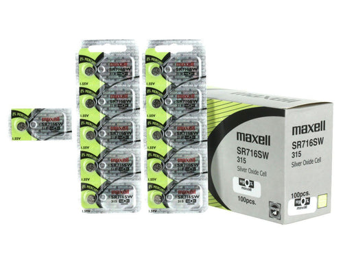 Maxell 315 SR716SW 22mAh 1.55V Silver Oxide Button Cell Battery - Watchbatteries