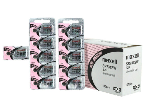 Maxell 329 SR731SW 36mAh 1.55V Silver Oxide Button Cell Battery - Watchbatteries