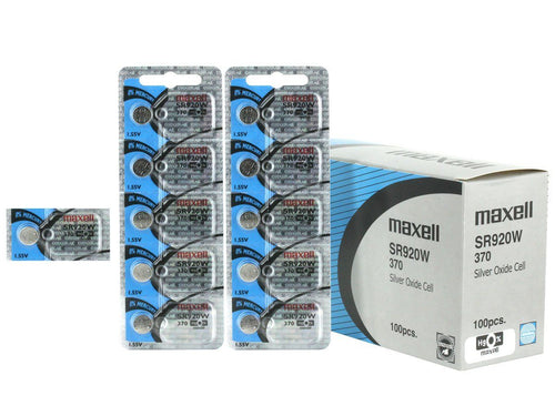 Maxell 370 SR920W 39mAh 1.55V Silver Oxide Button Cell Battery - Watchbatteries