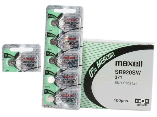 Maxell SR920SW 371 45mAh 1.55V Silver Oxide Button Cell Battery - Watchbatteries