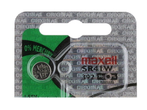 Maxell SR41W 392 39mAh 1.55V Silver Oxide Button Cell Battery - Watchbatteries