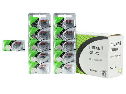 Maxell CR1220 30mAh 3V Lithium (LiMnO2) Coin Cell Battery - Watchbatteries