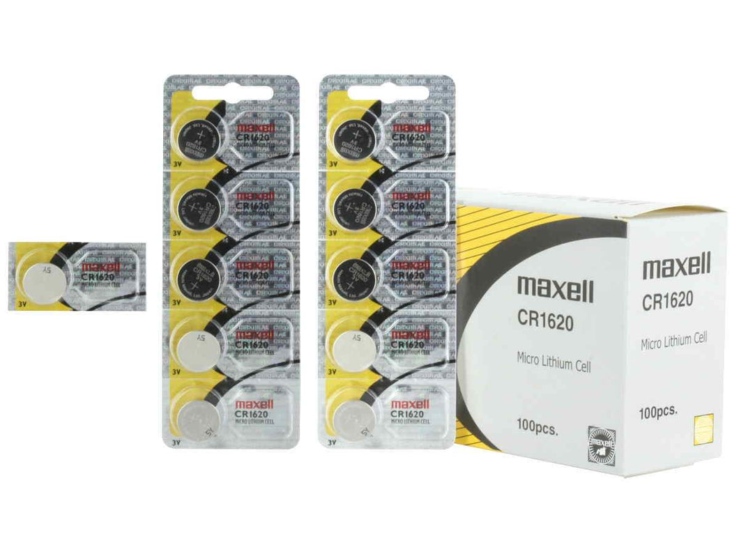 Maxell CR1620 68mAh 3V Lithium (LiMNO2) Coin Cell Battery - Watchbatteries