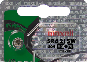 Maxell 364 Watch Battery (SR621SW) Silver Oxide 1.55V