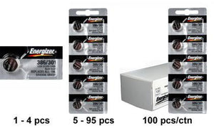 Energizer 386-301TZ Silver Oxide Coin Cell Batteries - Watchbatteries