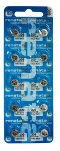 Renata 309 80mAh 1.55V Silver Oxide Coin Cell Battery - Watchbatteries