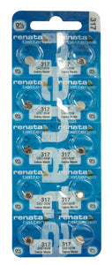 Renata 317 10.5mAh 1.55V Silver Oxide Coin Cell Battery - Watchbatteries