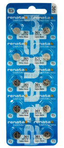 Renata 361 24mAh 1.55V Silver Oxide Coin Cell Battery - Watchbatteries