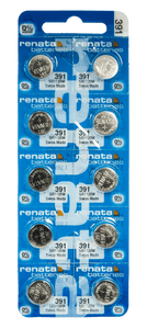 Renata 391 50mAh 1.55V Silver Oxide Coin Cell Battery - Watchbatteries