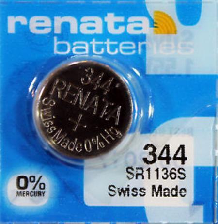 Renata 344 105mAh 1.55V Silver Oxide Coin Cell Battery - Watchbatteries