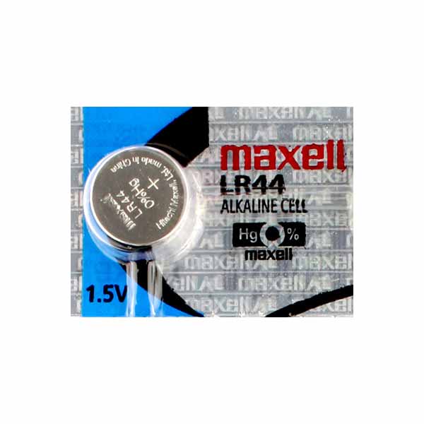 Maxell LR44 1.5V Alkaline Coin Cell Battery Hologram Packaging (Cost Per Battery)