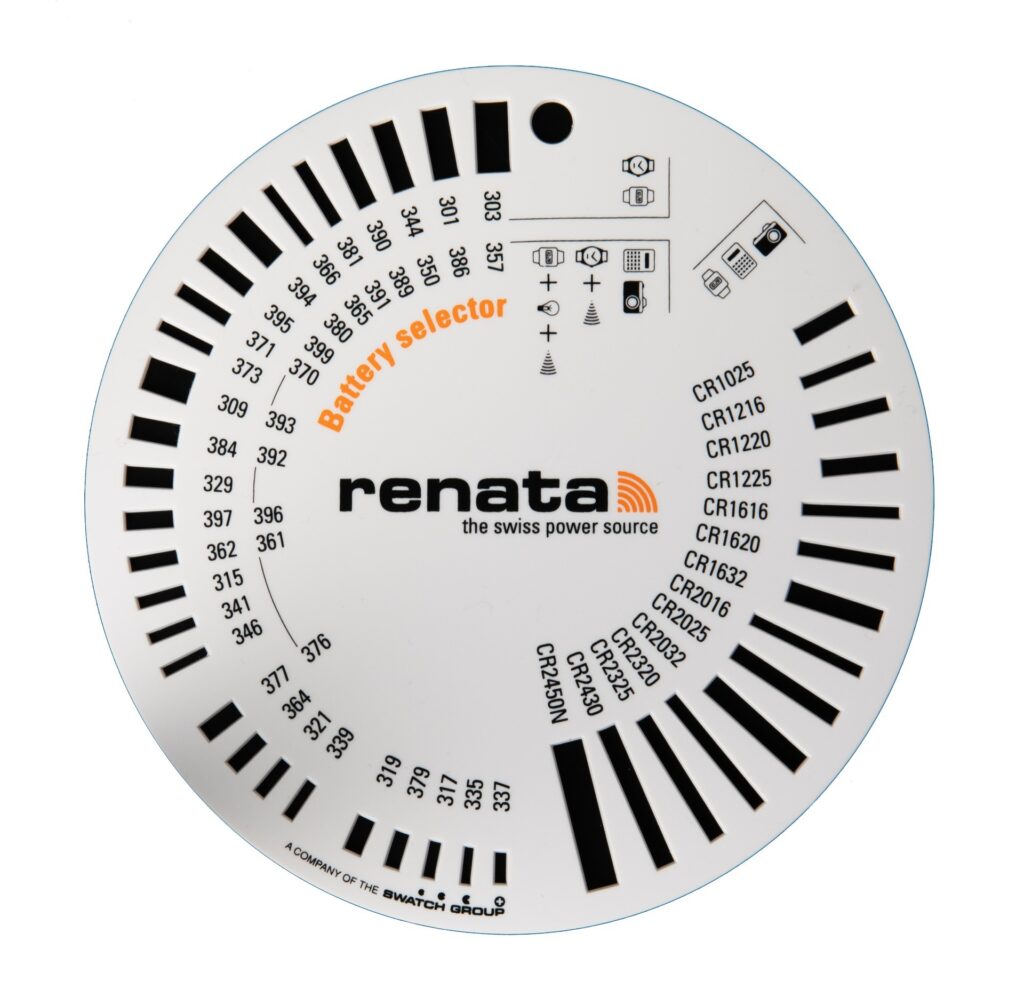 Battery Size Selector by Renata Tool